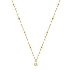Hot Diamonds Fina pozlačena ogrlica s topazom in diamantnimi dragimi kamni DN196