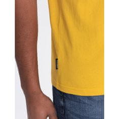 OMBRE Moška klasična bombažna majica BASIC gorčična MDN125434 XXL