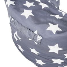 KONDELA Sedežna vreča Lurko - siva/bela/zvezdasti vzorec