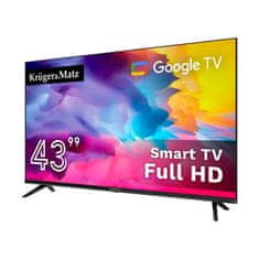 Krüger&Matz D-LED full HD WIFI pametni televizor SMART TV Google DVB-T2/T/C HEVC 43"