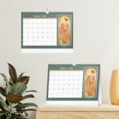 Notique Namizni koledar 2025: Alfons Mucha, 30 × 21 cm