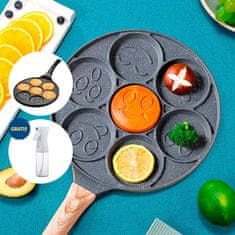 Netscroll Set ponve za palačinke Emoji + večnamensko razpršilo za olje in kis, spečite 7 zabavnih palačink, proti prijemanju, idealen komplet za peko slastnih palačink, 200 ml, PanBundle, bela
