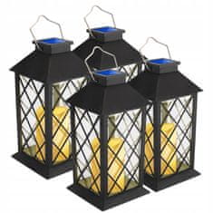 LUMILED 4x Solarna vrtna svetilka LED stoječa viseča črna LIRIO 28cm