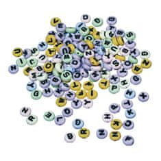 Rayher.	 Perle črke, plastične,okrogle,mešane barve, mm,40g,cca350kos