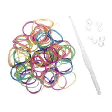 Rayher.	 Elastike Loom Bandz Glitter, 200 kosov