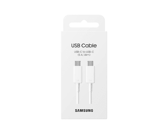 Samsung USB kabel USB-C To USB-C, 100W, 5A, 1.8m, White EP-DX510JWEGEU