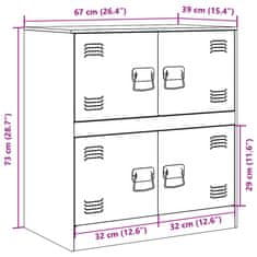 Vidaxl Komoda bela 67x39x73 cm jeklo