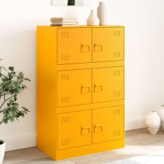 Vidaxl Komoda gorčično rumena 67x39x107 cm jeklo