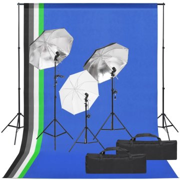 Vidaxl Komplet za foto studio z lučmi in ozadjem