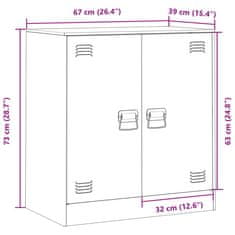 Vidaxl Komoda gorčično rumena 67x39x73 cm jeklo