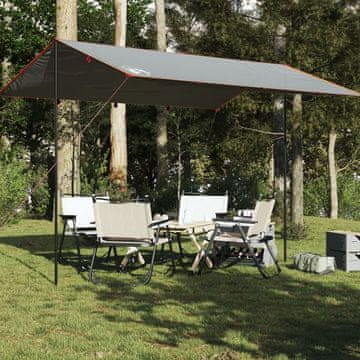 Vidaxl vidaXL Kamperska ponjava, siva in oranžna, 400 x 294 cm, vodoodporna