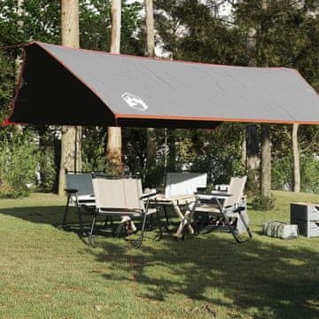 Vidaxl vidaXL Kamperska ponjava, siva in oranžna, 500 x 294 cm, vodoodporna