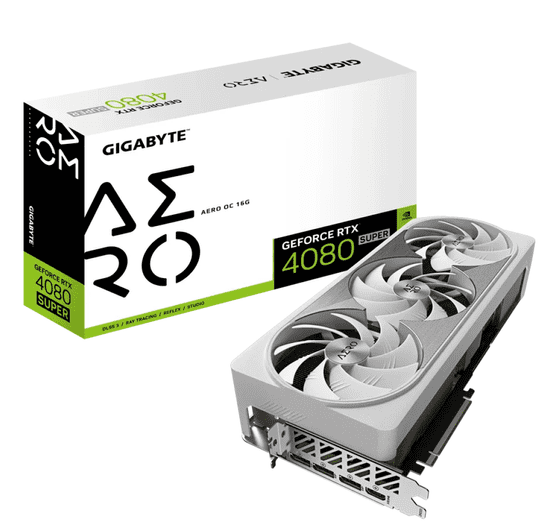 Gigabyte GeForce RTX 4080 SUPER Aero OC 16G grafična kartica (GV-N408SAERO OC-16GD)