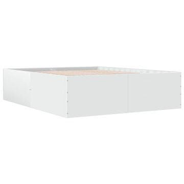 Vidaxl Posteljni okvir bel 160x200 cm inženirski les
