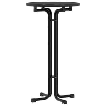 Vidaxl Barska miza črna Ø60x110 cm inženirski les in jeklo