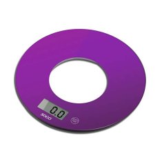 Sogo STEKLENA KUHINJSKA TEHTNICA, OKROGLA, DIGITALNA, 19 CM, 5 KG - VIJOLIČNA, BAC-SS-3965-V