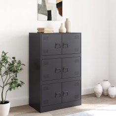 Vidaxl Komoda črna 67x39x107 cm jeklo