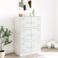 Vidaxl Komoda bela 67x39x107 cm jeklo