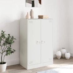 Vidaxl Komoda bela 67x39x107 cm jeklo