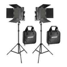 Neewer Neewer 660 Bi Color LED studijski set, dve 40W 3200-5600K svetilki + stativi + vrata