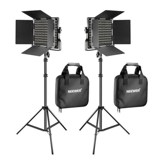 Neewer Neewer 660 Bi Color LED studijski set, dve 40W 3200-5600K svetilki + stativi + vrata