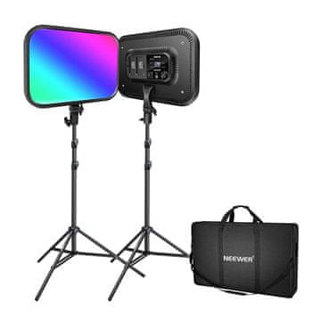 Neewer Neewer RGB168 RGB LED studijski set, dve 60W 2500-8500K svetilki + stativi