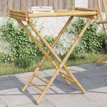 shumee Zložljiva miza s pladnjem 70,5x42,5x80 cm bambus