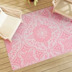 Vidaxl Zunanja preproga ARAKIL roza 140x200 cm PP
