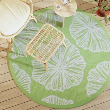 shumee Zunanja preproga zelena Ø160 cm PP