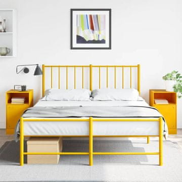 Vidaxl vidaXL Nočne omarice, komplet 2, gorčična, 34,5 x 39 x 62 cm, jeklo
