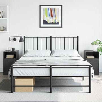 Vidaxl vidaXL Nočne omarice, komplet 2, črne, 34,5 x 39 x 62 cm, jeklo