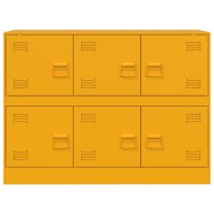 Vidaxl Komoda gorčično rumena 99x39x73 cm jeklo