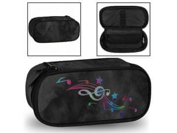 STARPAK Črna peresnica ovalna, zapenjanje na zadrgo 22x6x10 cm