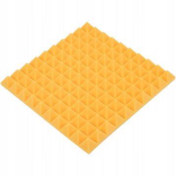 AcuStudio KOMPLET DEKORATIVNIH AKUSTIČNIH PANELOV PIRAMIDA 50X50 CM, DEBELINE 5 CM X 12 (3M2) - GRAFIRNA/RUMENA