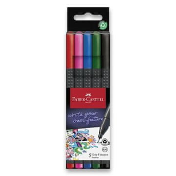 Faber-Castell Fineliner Grip - 5 barv, osnovne barve