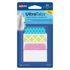 Avery Zweckform samolepilni označevalci strani UltraTabs 74774, 50.8 x 38.1 mm, vzorčasti jezički, 24 označevalcev/zavitek