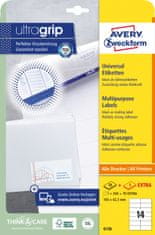 Avery Zweckform univerzalne etikete 6136, 105 x 42.3 mm, Ultragrip, 350 + 70 brezplačnih etiket/zavitek, A4, za tiskanje