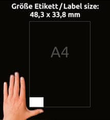 Avery Zweckform univerzalne etikete 4789, 48.3 x 33.8 mm, Ultragrip, 800 + 160 brezplačnih etiket/zavitek, A4, za tiskanje