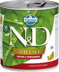 N&D PRIME Dog cons. Piščanec in granatno jabolko Puppy 285 g