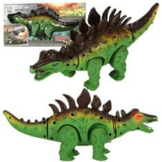 WOWO Igrača dinozaver stegosaurus - interaktivna igrača dinozaver stegosaurus na baterije s hojo, lučmi in rjovenjem