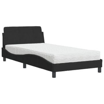Vidaxl Postelja z vzmetnico Dover črna 100x200 cm žamet
