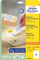 Avery Zweckform odstranljive etikete L6028REV-25, 105 x 148 mm, bele, 100 + 20 brezplačnih etiket/zavitek, A4, za tiskanje