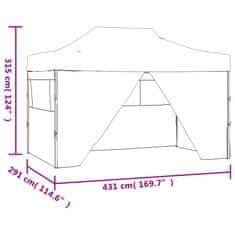 Zložljiv vrtni šotor s 4 stranicami 3x4,5 m bel