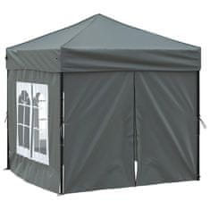 Vidaxl Zložljiv vrtni šotor s stranicami antracit 2x2 m