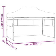 Vidaxl Zložljiv vrtni šotor s 3 stranicami 291x413x315 cm bel