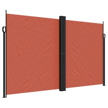 Vidaxl Zložljiva stranska tenda terakota 200x1000 cm