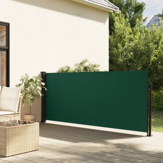 shumee Zložljiva stranska tenda temno zelena 140x600 cm