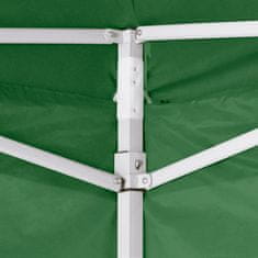 Vidaxl Zložljiv šotor z 2 stenama 3x3 m zelene barve