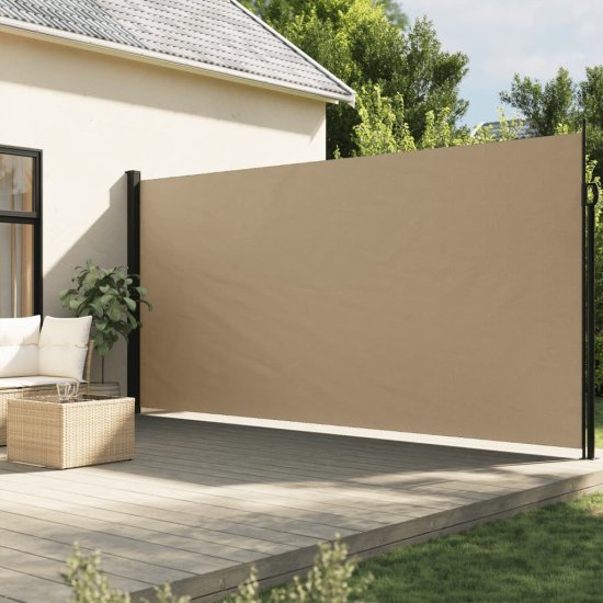 shumee Zložljiva stranska tenda bež 200x600 cm