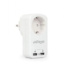 Gembird EG-ACU2-01-W stenski električen razdelilec bel 1x 240V 2 x usb A